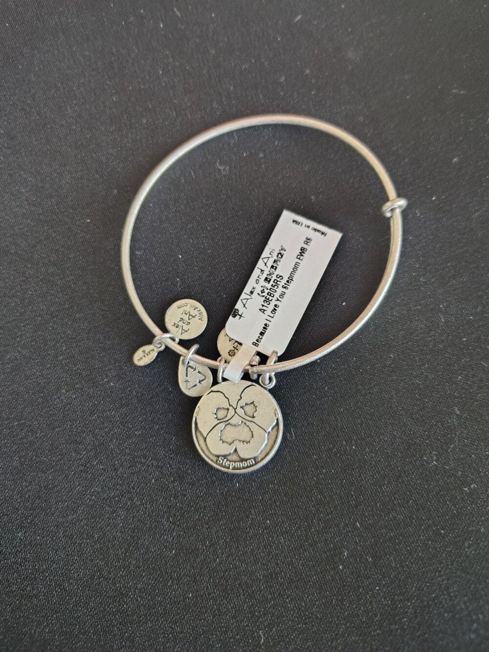 NWT Alex and Ani Stepmom Silver Bangle Bracelet  #834